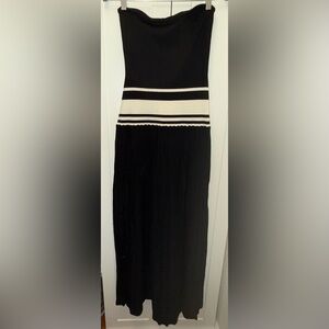 Meshki Solaris Strapless Contrast Knit Maxi Dress - Black/White
